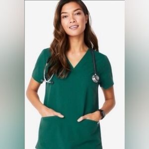 FIGS top only, Size small, Hunter Green